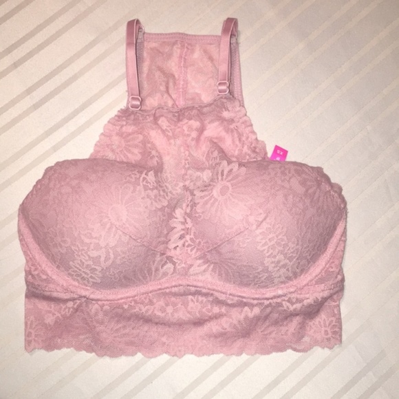 LAST ONE!! New VS Pink High Neck Lace Push Up Bra - Picture 5 of 8
